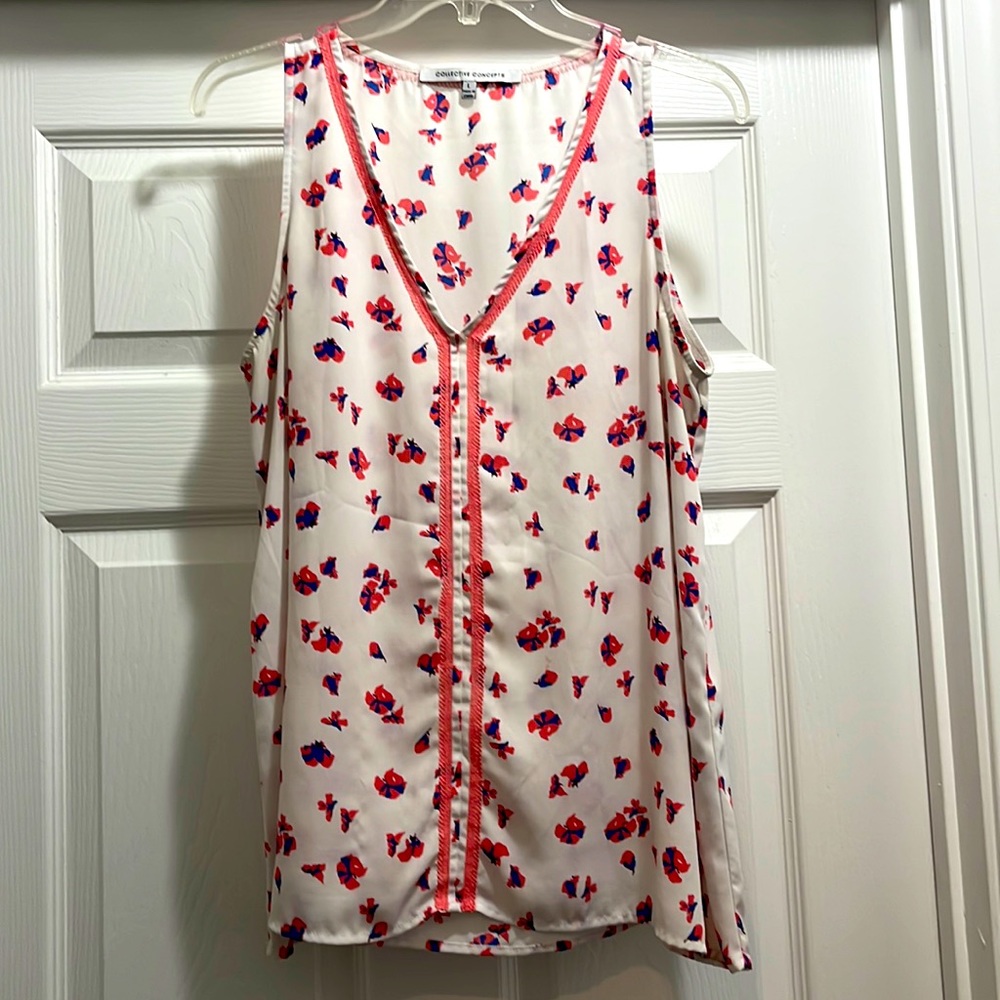 Collective Concepts sleeveless sheer blouse L